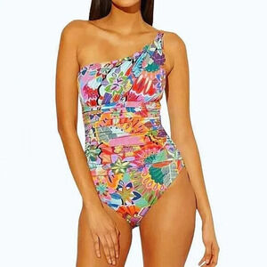 Bleu by Rod Beattie Women Floral Splash Make It Pop One-Piece Swimsuit 10